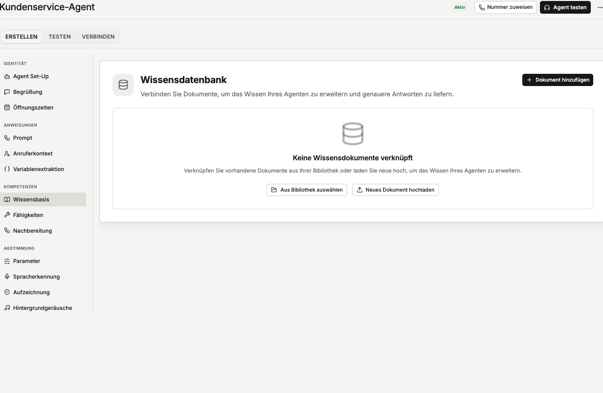 ScaleTalk Setup Schritt 4: Wissensdatenbank